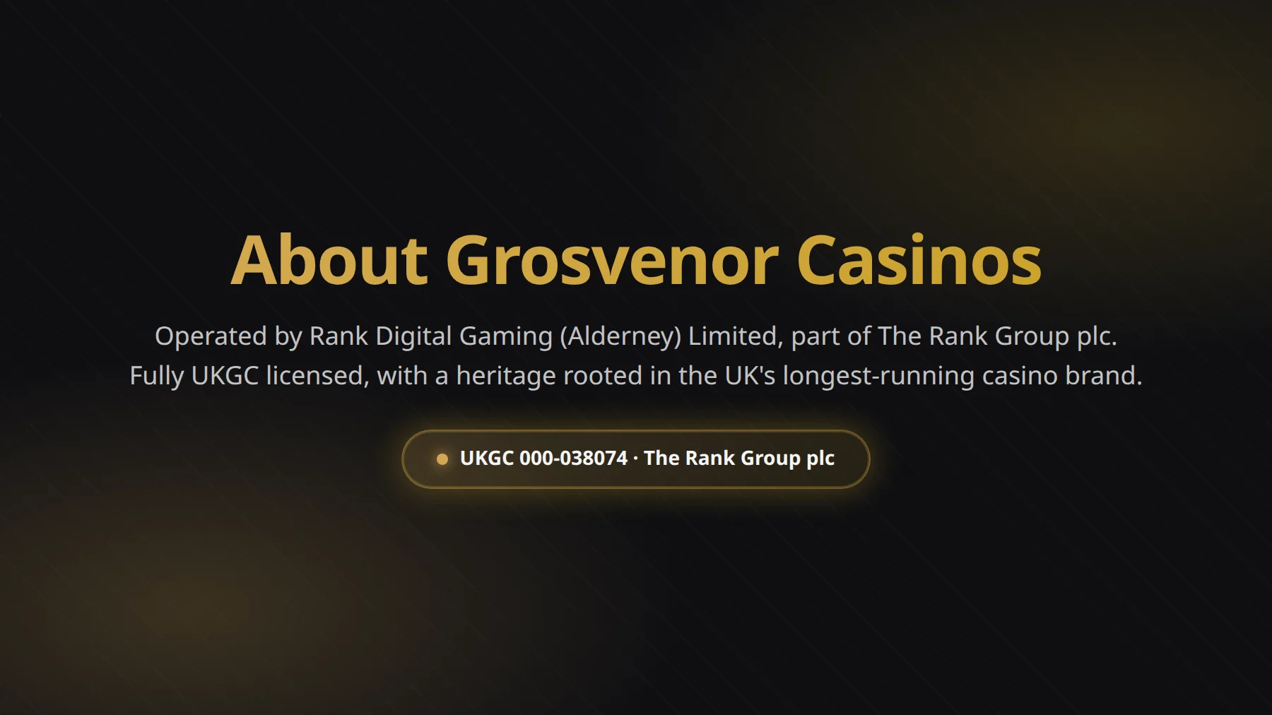 About Grosvenor Casinos UK heritage brand