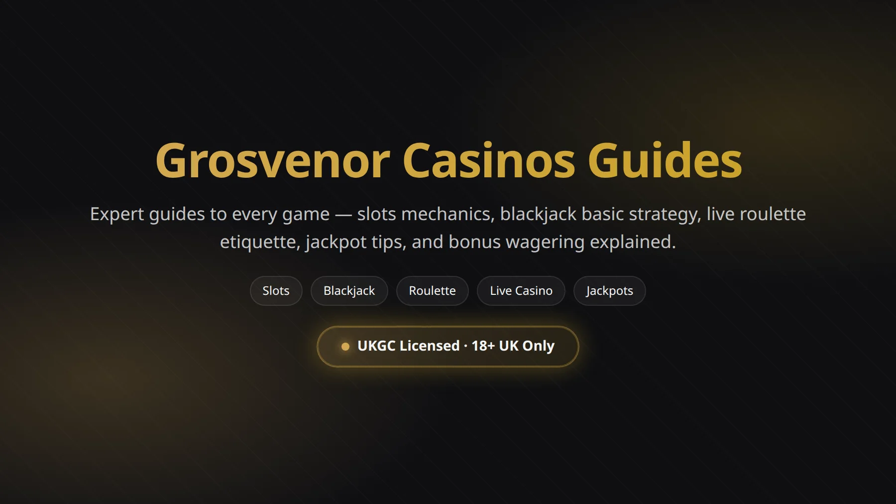 Grosvenor Casinos guides hub for UK players