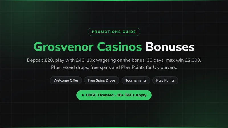 Grosvenor Casinos bonuses overview
